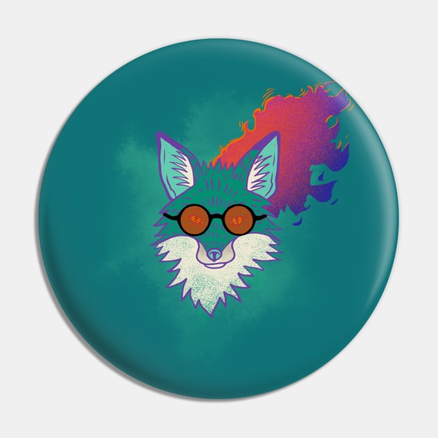 Fox on Fire Pin by The art of Kai