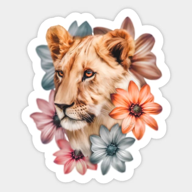 FLOWER STICKER – LOVE & LION