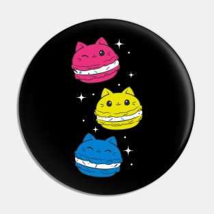 Pansexual Pride Flag Month Pansexuality Cat Cute Macaron Pin