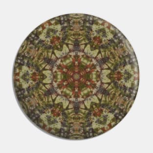 Shades of Green Kaleidoscopic Mandala Number 3 Pin