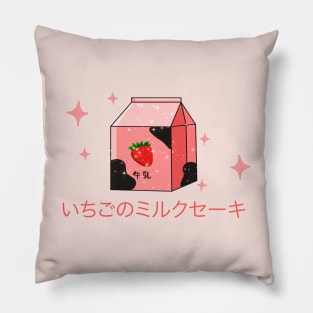 Japanese aesthetics kawaii strawberry milk shake Pillow