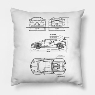 Veyron Grandsport Blueprint Pillow