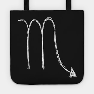 Dark and Gritty Scorpio Zodiac Sign (white) Tote