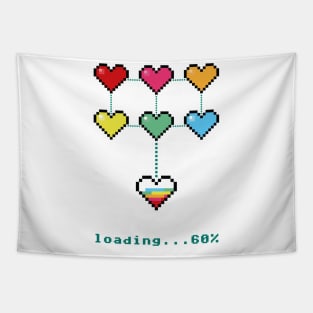 pixel hearts Tapestry