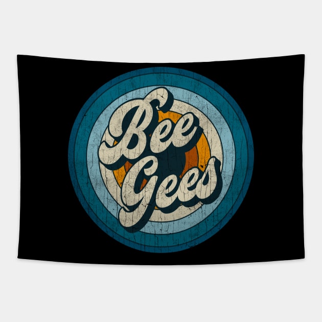 Bee Gees - Retro Circle Vintage Tapestry by Skeletownn