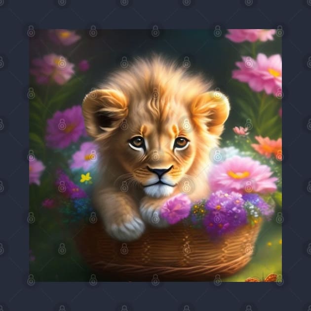 Cute Cub in a Basket by meltubs76