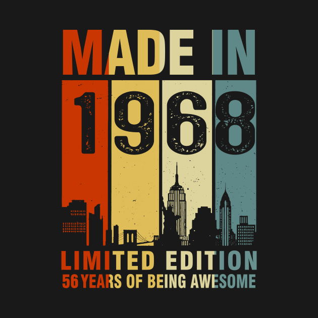 Made In 1968 56th Birthday 56 Years Old by Kontjo