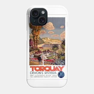 Torquay, Devon's Riviera - Vintage Travel Poster Design Phone Case