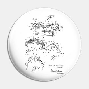 Football Shoulder Pad Cushion Vintage Patent Hand Drawing Pin