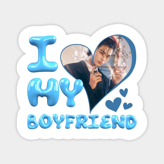 Enhypen I Love My Boyfriend Niki Heart Magnet by StarBunnyDesigns