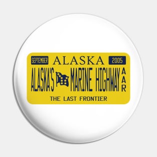 Alaska's Marine Highway All-American Road license plate Pin