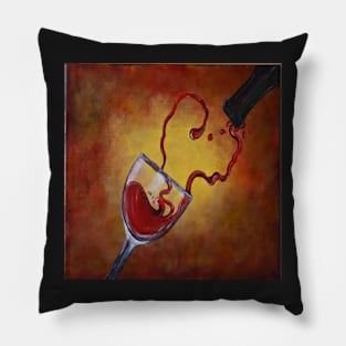 Wine Art Wine Lover Gifts Red Wine being Poured into Wine Glass Pillow