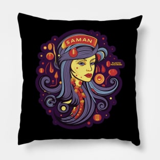 Plastic Macaroni Boho Trippy Hippy Saman Pillow