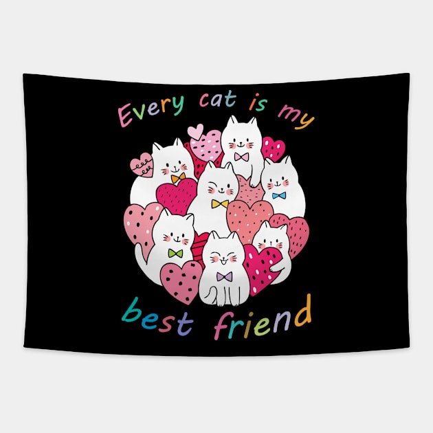 Every cat is my best friend Tapestry by Nicks Gig