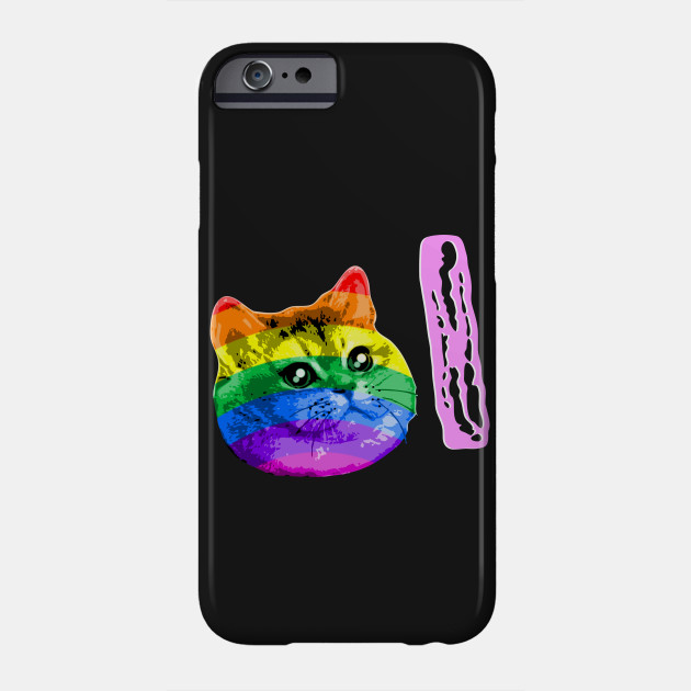 Rainbow Heavy Breathing Cat Loves Pink Bacon Heavy Breathing Cat