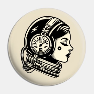 Vu Meter Astronaut Girl Pin