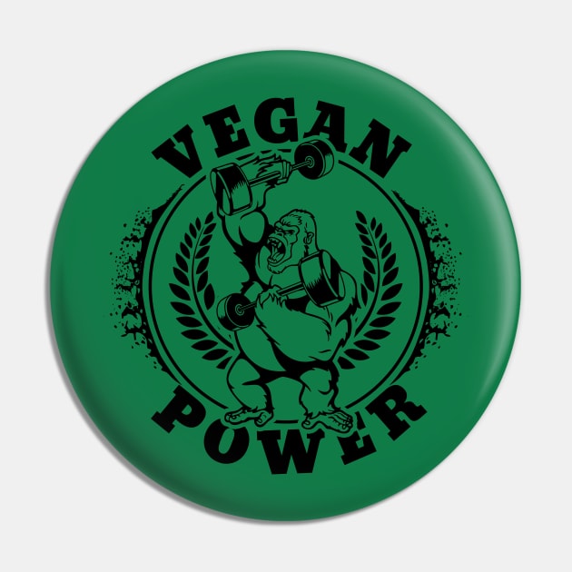 Vegan Power Gorilla Pin by RadStar