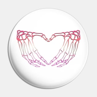 Lesbian Skeleton Heart Hands Pin