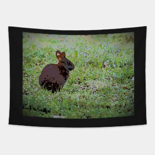 Sitting Bunny in Field Tapestry