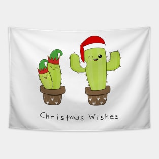 Santa and Elves Christmas Cacti Tapestry