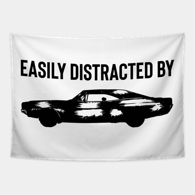 Easily distracted by cars Tapestry by Sloop