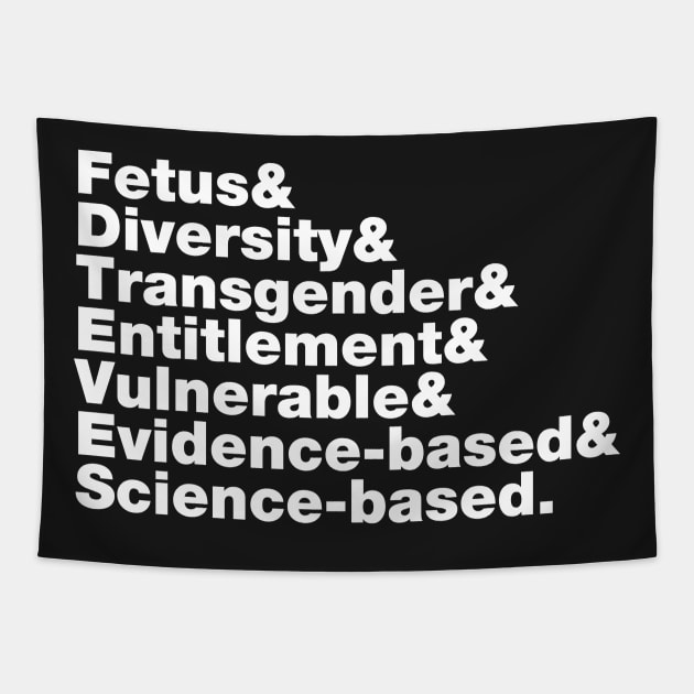 CDC Banned Words Helvetica Tapestry by fishbiscuit