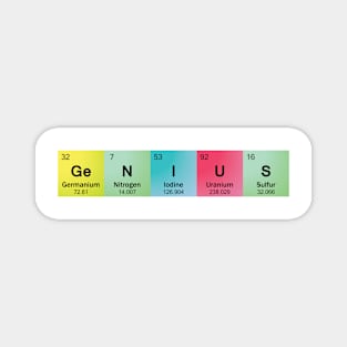 Genius Spelled with Element Symbols Magnet