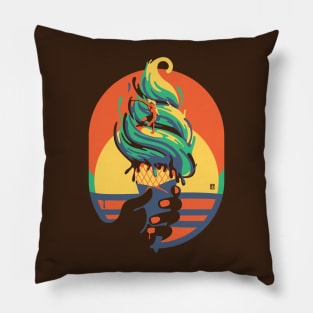 Super Fresh Summer Vibes Surf Sunset Pillow