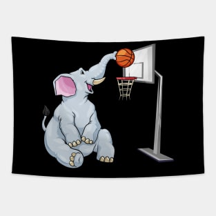Elephant as basketball player with basketball Tapestry