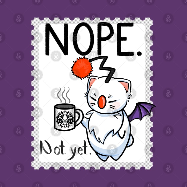 NOPE. (non-explicit) Moogle from Final Fantasy drinking coffee by SamInJapan