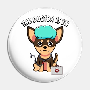 Cute small dog is a doctor Pin