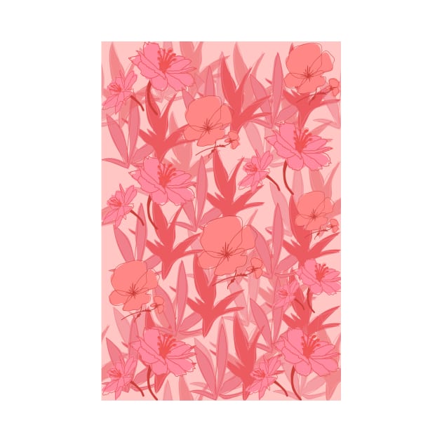 Pink flower pattern by PedaDesign