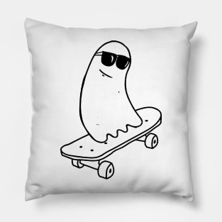 Cool Ghost on Skateboard Funny Skateboarding Gift Pillow