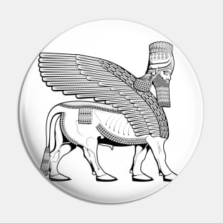 Lamassu Winged Bull Black Side Pin