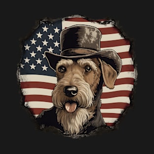 Patriotic Airedale Terrier T-Shirt
