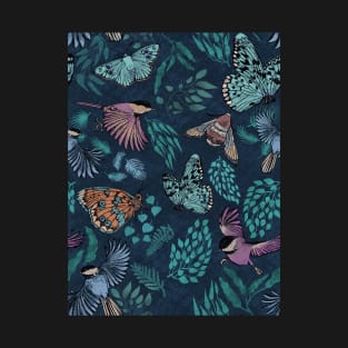 Moody moth, bird and butterfly T-Shirt