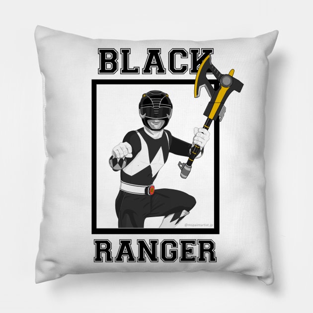 Zack Black Ranger Pillow by Zapt Art