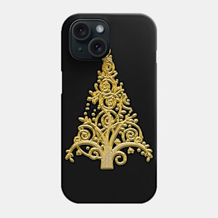 Merry Christmas Santa Golden Tree Decorations Phone Case