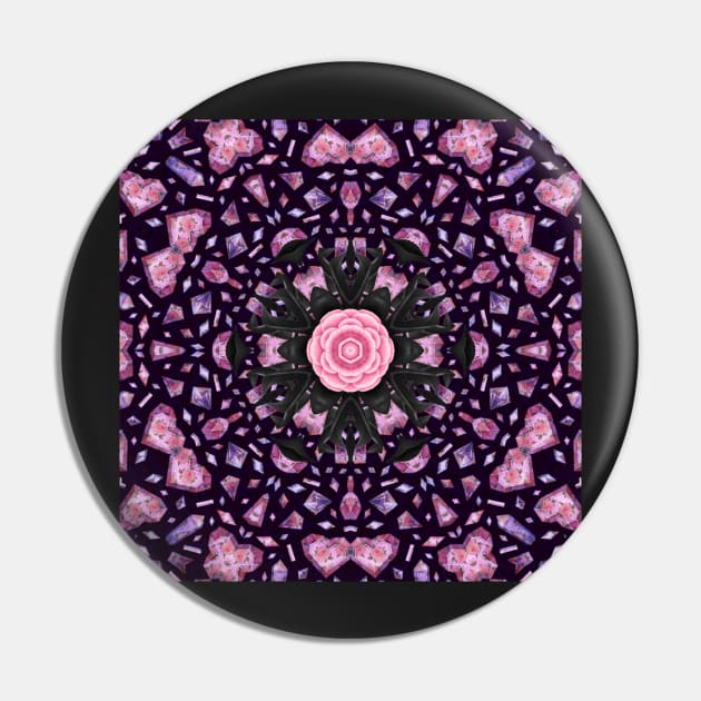 Crystal Hearts and Flowers Valentines Kaleidoscope pattern (Seamless) 15 Pin by Swabcraft