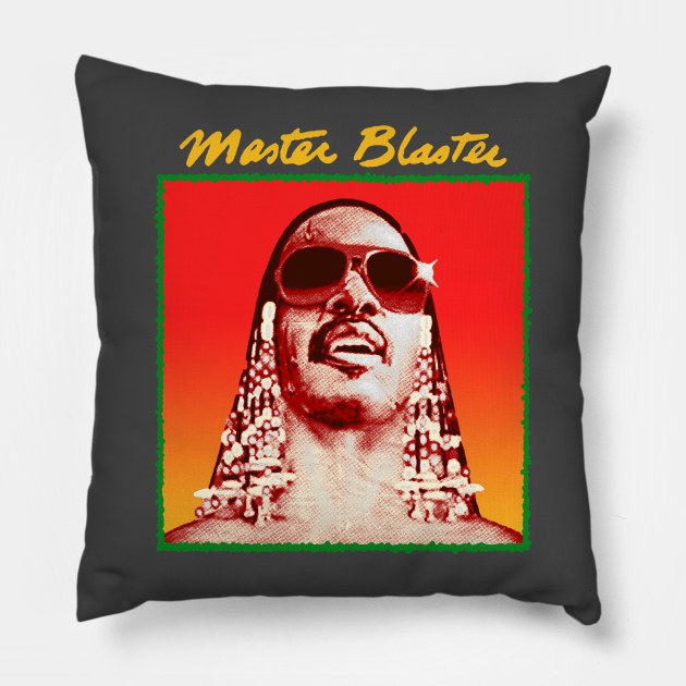 Stevie Master Blaster Cream Pillow by OliverIsis33