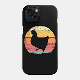 Retro Vintage Sunset Standing Chicken Phone Case