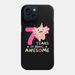 Axolotl For 7Th Birthday Children Seven Years Old Axolotl Phone Case