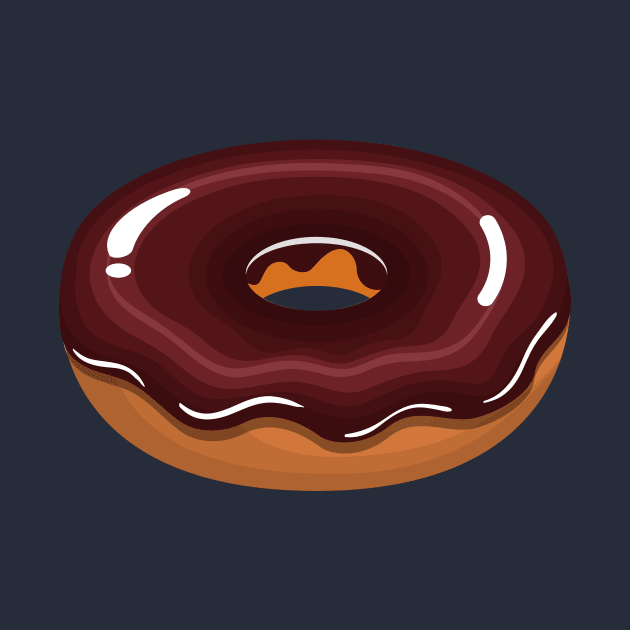 Yummy Glazed Chocolate Donut by InkyArt