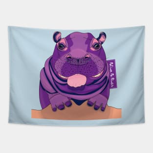 Smiley Hippo Tapestry