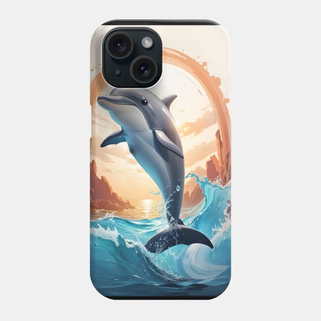 Dolphin Phone Case by Buff Geeks Art