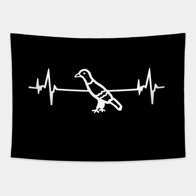 Pigeons heartbeat EKG design breeder bird fan Tapestry by FindYourFavouriteDesign