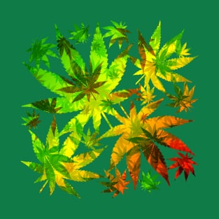 Marijuana Cannabis Leaves Pattern T-Shirt