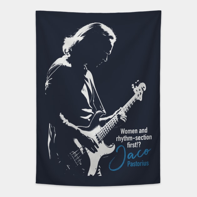 Jaco Pastorius silhouette Tapestry by BAJAJU