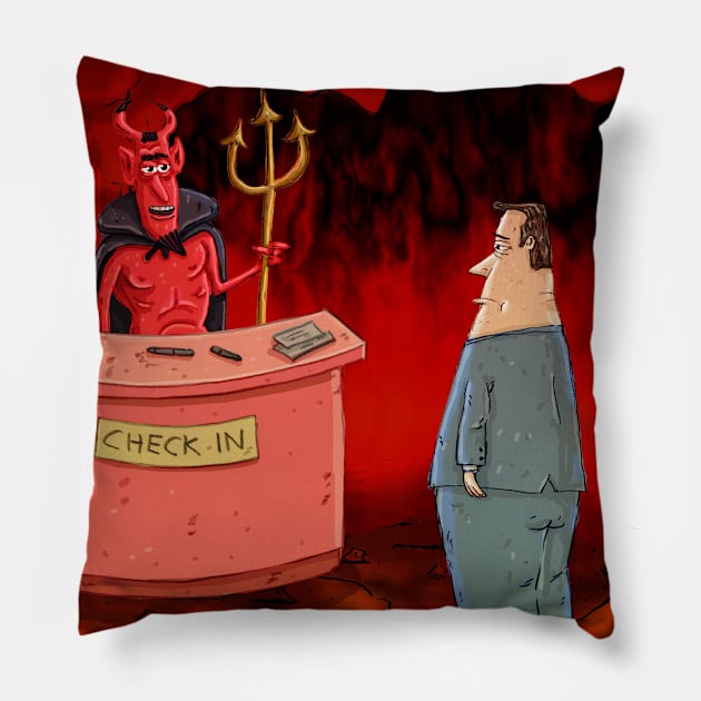 Room Comped in Hell Pillow by macccc8