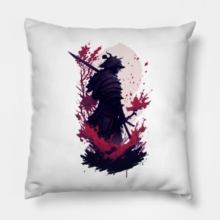 Colorful Chaos Unleashed Shadow Samurai Pillow